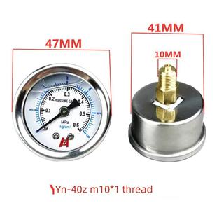 Yn40Z轴向抗冲击压力表M10 1.5 1液压液压气压抗冲击不锈钢M14