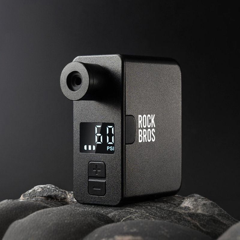 洛克兄弟迷你电动车打气筒便携式山地公路自行车美法嘴高压充气泵