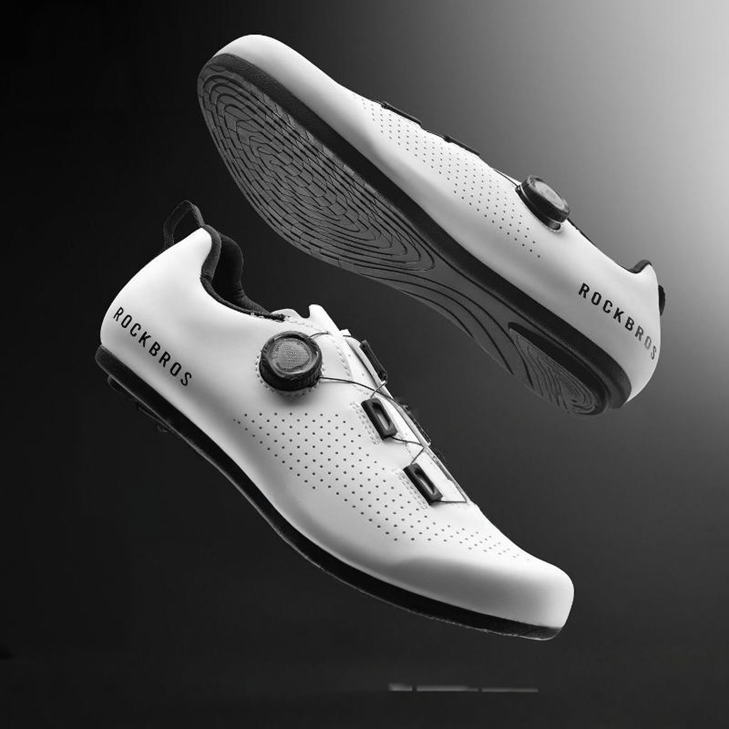 洛克兄弟无锁骑行鞋男女公路山地自行车单车休闲运动助力非锁鞋子