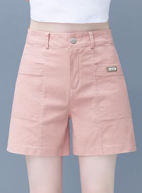 休闲a字短裤女高腰夏季新款2024薄款白色热裤外穿四分裤夏裤女裤