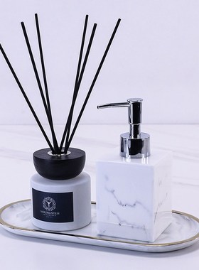 卫生间香薰摆件托盘洗手液瓶高级感酒店样板间厕所饰品洗手台软装