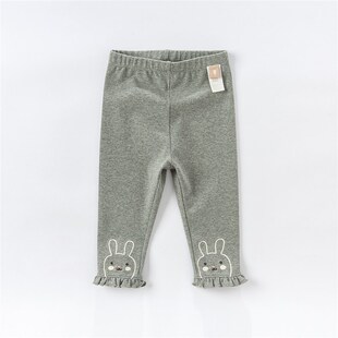 童装 新款 儿童纯棉薄款 裤 女童打底裤 子春秋女宝宝休闲长裤 2023春季