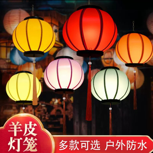 PVC中式羊皮灯笼防水防晒吊灯仿古灯笼户外广告新年喜庆大红灯笼