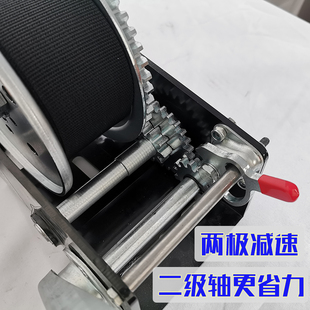 手摇绞盘2500磅编织带 两级减速轴带手刹 鲁舶橡皮艇拖车配件绞盘