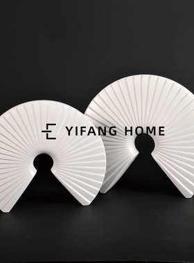 一匚新中式书柜扇形摆件样板房售A楼处软装书房饰品创意工艺品摆