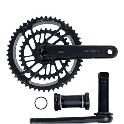 SENICX驭勇 PR2公路车自行车牙盘双盘超轻曲柄DUB轴心中轴铝合金