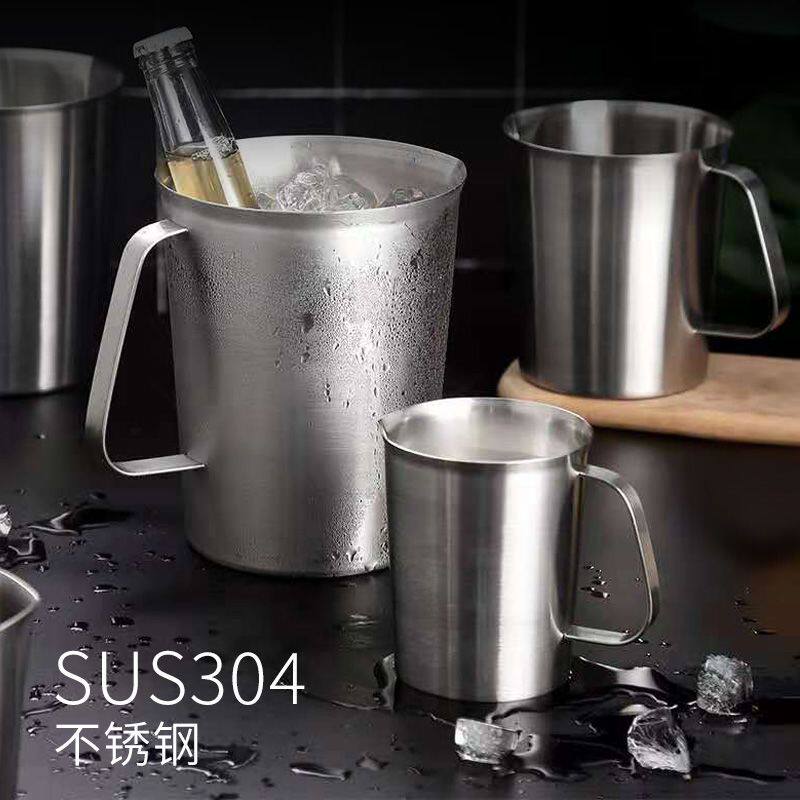 304不锈钢加厚量杯拉花带