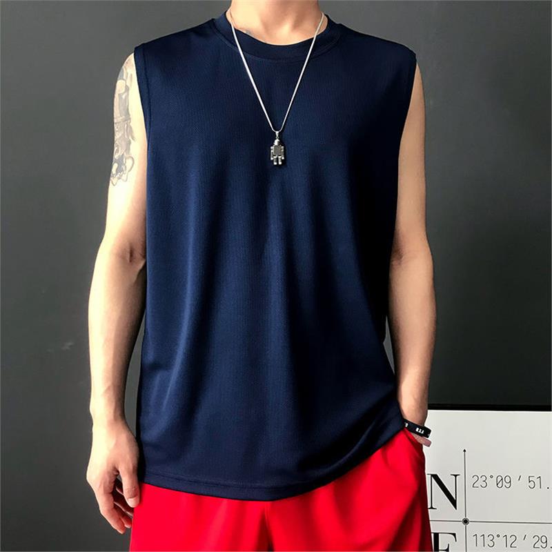 速干纯色背心夏季男潮宽松