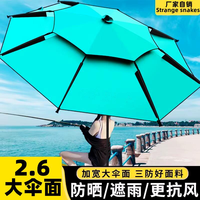 钓鱼伞大黑胶防暴雨加厚双