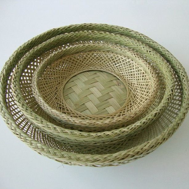 竹编水果篮盘簸箕手工筛子
