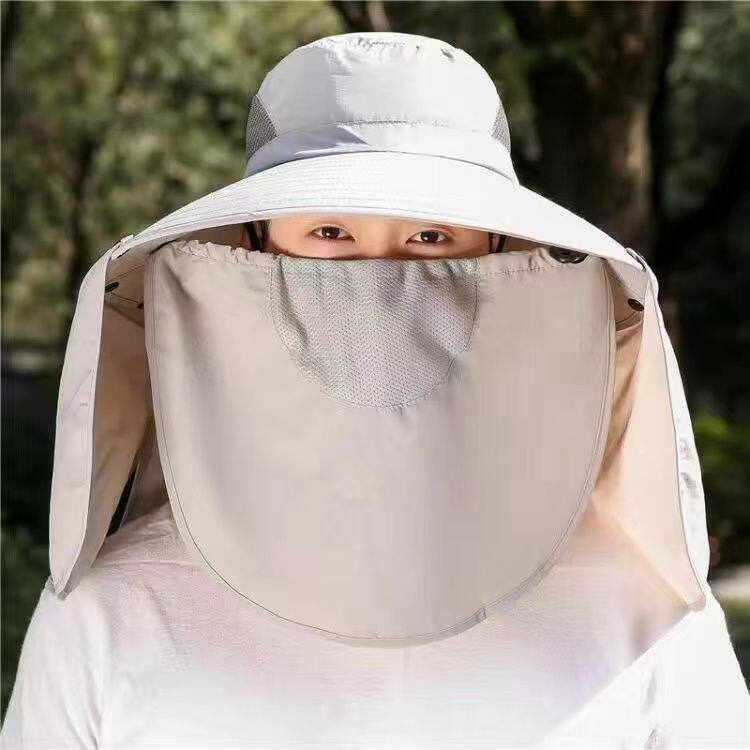 帽子男钓鱼遮阳防晒大披肩