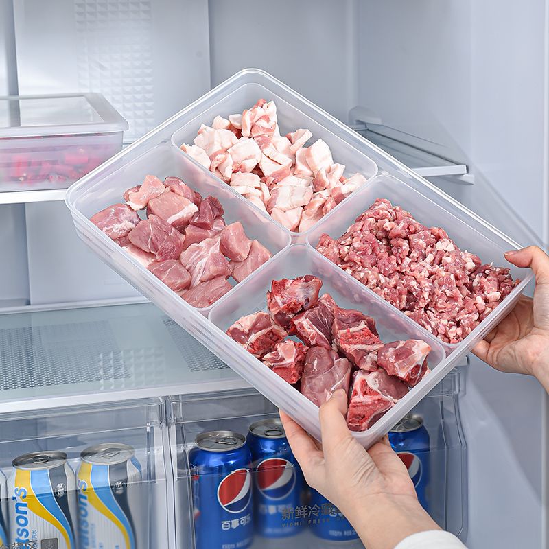冰箱收纳盒保鲜盒食品级冷冻室专用肉类分装冰柜储藏密封整理盒子