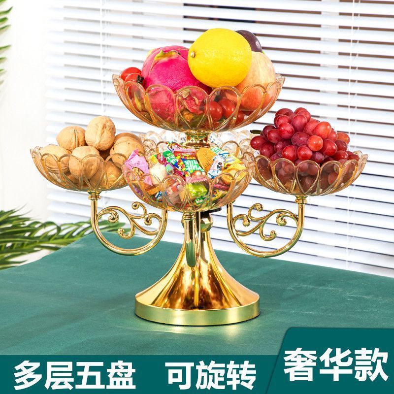 果盘家用2025新款可旋转多