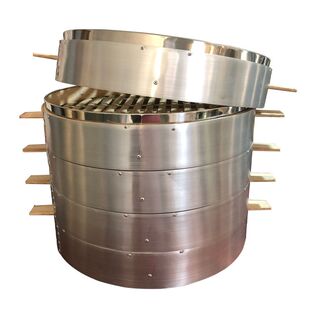 铝蒸笼 竹制家用竹把手蒸笼 铝合金包边手工竹笼屉 小笼包子笼屉