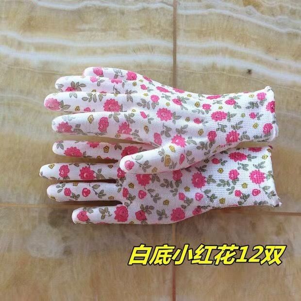 劳保手套女士带胶皮耐磨防