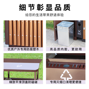 户外镀锌板垃圾桶小区分类果皮箱环卫大号室外不锈钢垃圾箱单双桶