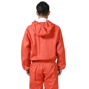 透氣連帽制服男女汽修噴漆機修防塵勞保服搬運工服 連體防護服薄款