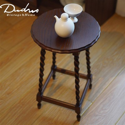 中古边几小花几实木床头沙发边柜美式可移动茶桌角几床边桌小桌子