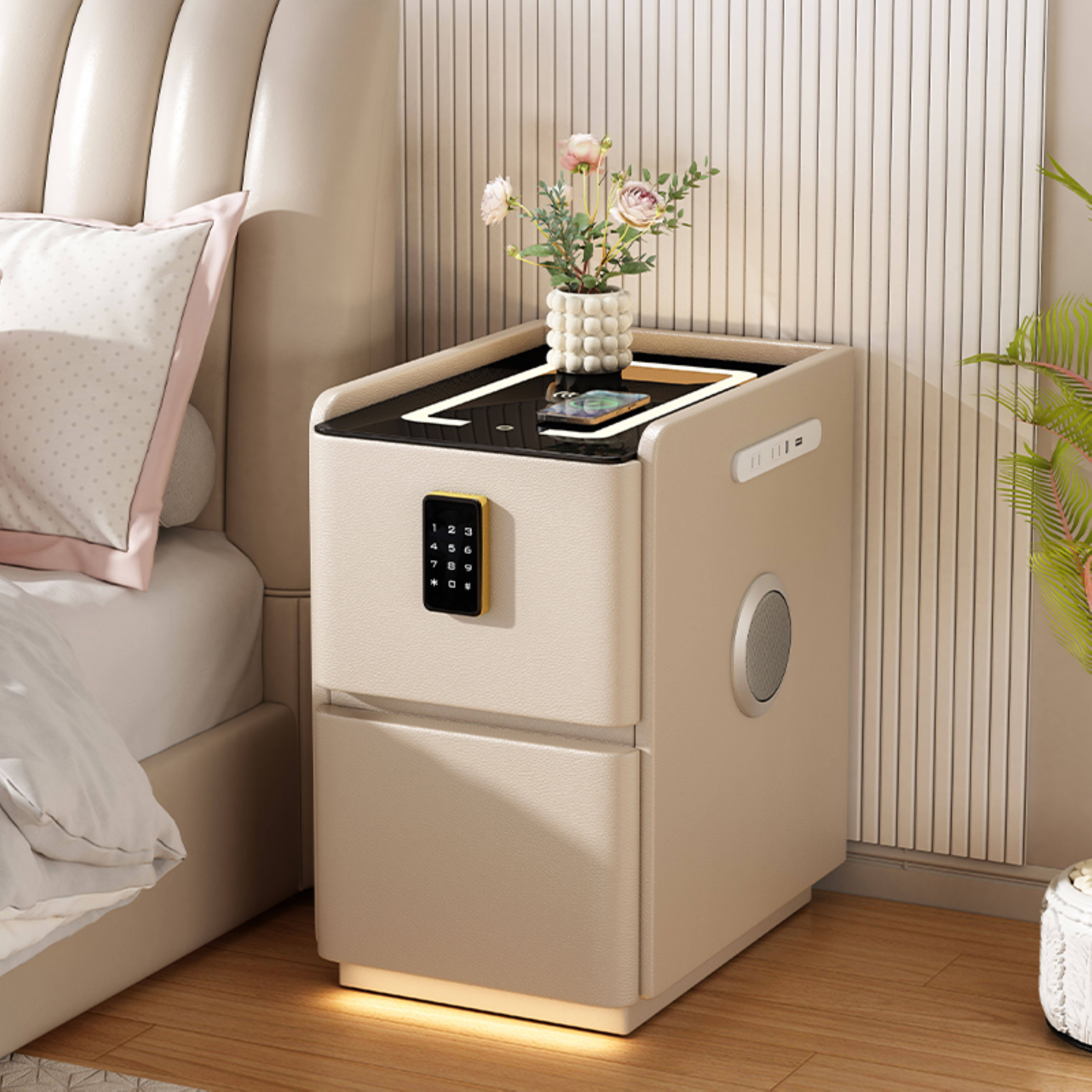 智能床头柜家用小型免安装高级储物窄小柜子小户型卧室实木床边柜,住宅家具,床头柜,淘宝优惠券,粉丝福利购,淘宝优惠卷