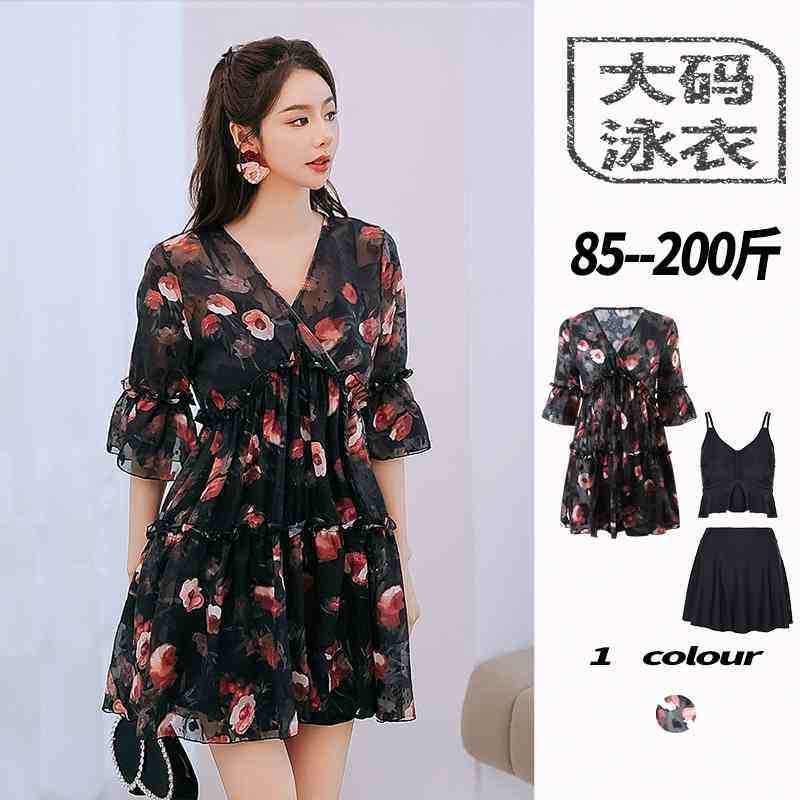 女士泳衣分体大码三件套显瘦遮肚中年妈妈遮肉保守海边度假泡温泉,运动/瑜伽/健身/球迷用品,分体泳衣,淘宝优惠券,粉丝福利购,淘宝优惠卷