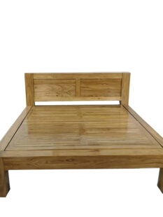 老榆树家具双人床实木大卧室平尾床单米酒店1.8床学生宿舍简单人