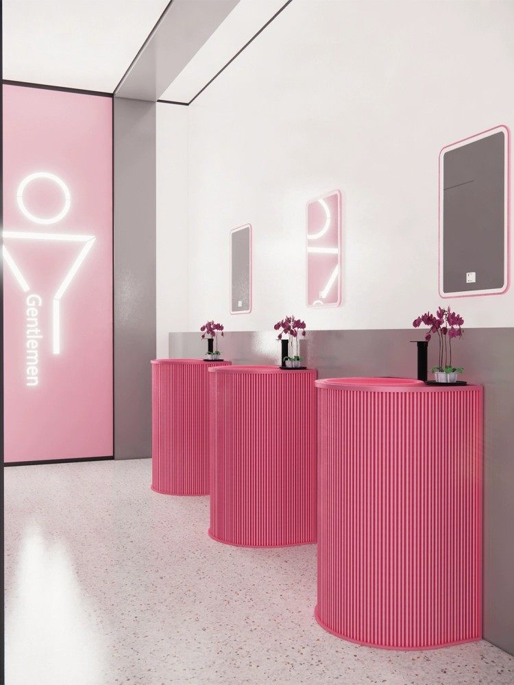 立柱洗手盆彩色带灯个性洗手池网红商用水池烧烤酒吧工业风洗手台,家装主材,立柱盆,淘宝优惠券,粉丝福利购,淘宝优惠卷