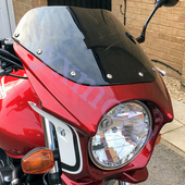 碳纤维通用圆灯摩托机车前挡风cb400改装 配件VTEC导流猪头罩玻璃