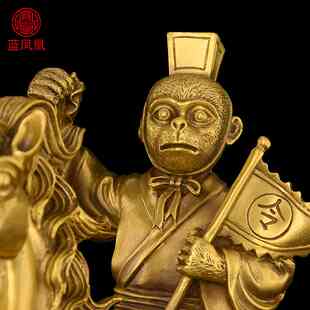黄铜马上封侯摆件马上传令办公室客厅书房桌面送礼工艺礼品摆饰马
