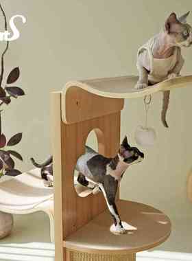 CatS梦心实木猫爬架人间烟火系列木制剑麻猫抓板曲木全体型猫通用