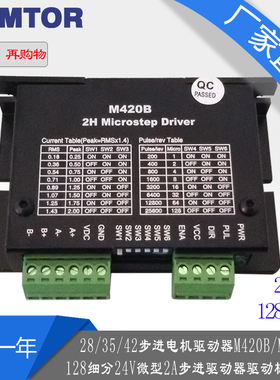 28/35/42步进电机DM430/m420b/m415b 128细分24v微型2a步进驱动器