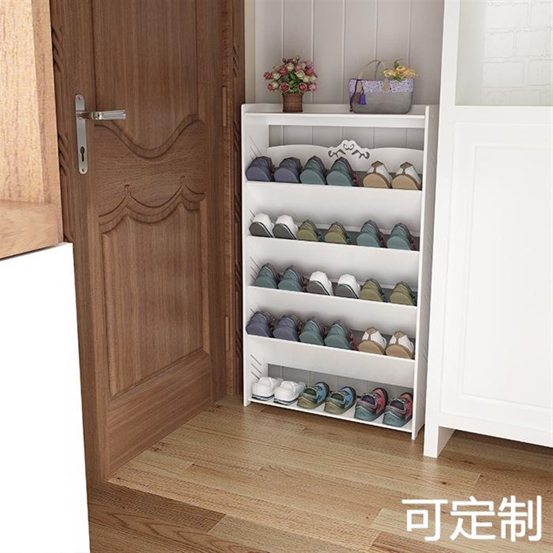 【条纹中号大号】家用简易迷你小号鞋架窄门口超薄鞋柜省空间多层