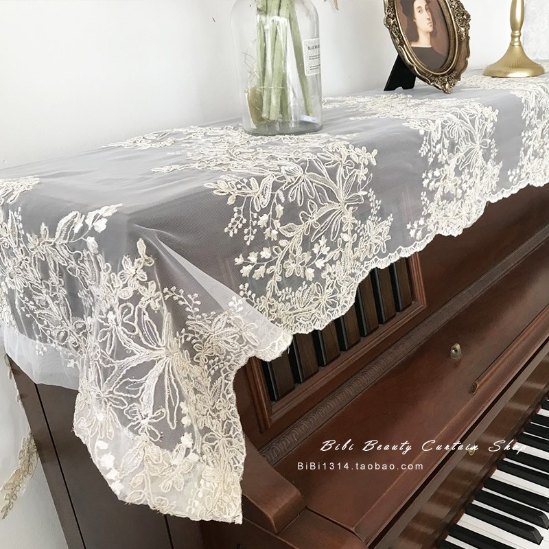 马小萌法式重工金线欧式绣花防尘钢琴盖巾盖布通用成品钢琴罩