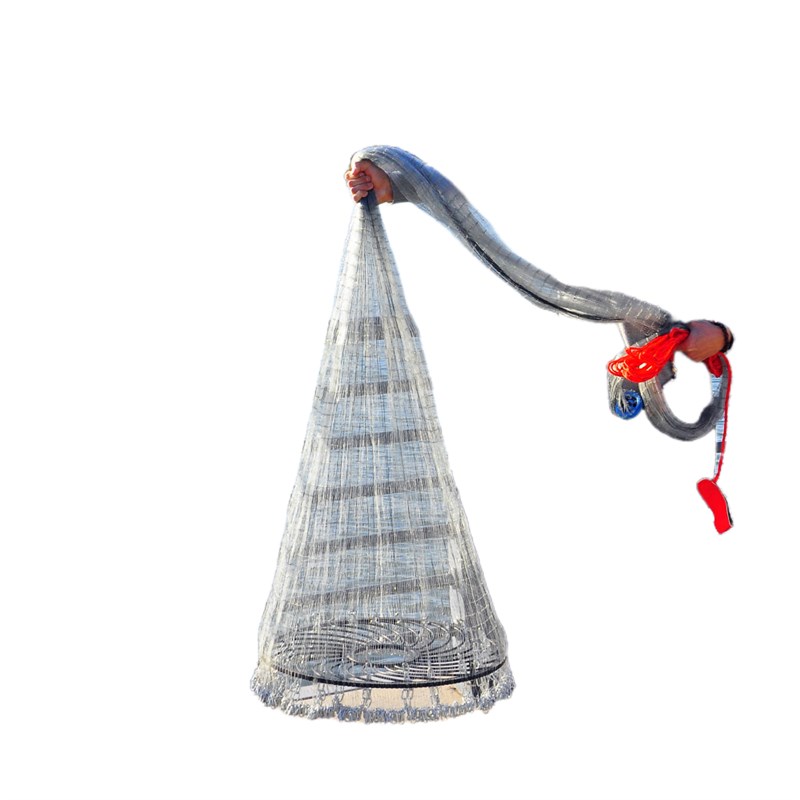 加粗灰色鱼线单丝加大飞盘式手撒网手抛网加重链条下水快不钻网眼