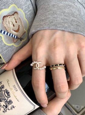 适合手粗的戒指女粗胖手大号大码戒指女胖mm粗手指戒指女高级感