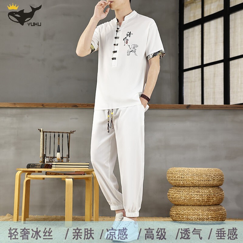 2025夏季新款男士国风套装