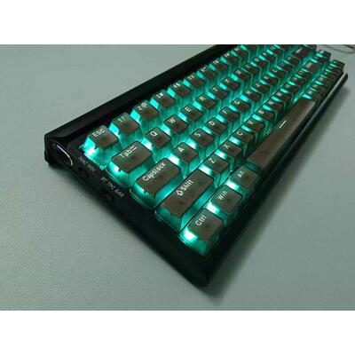 透明键帽OEM高度131键PBT材质透光黑透键帽68/75/84/87/96/98/104