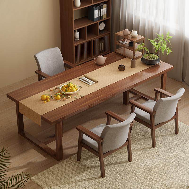 新中式茶桌椅组合高端实木家用泡茶功夫茶台简约大板阳台洽谈桌子