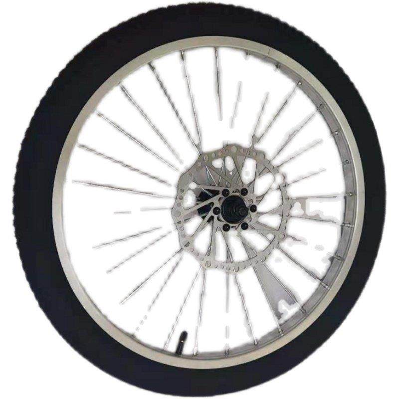 自行车碟刹前轮16/18/20寸山地车车轮带16厘米碟刹片减震前叉轮组