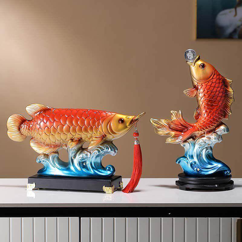 年年有余 余招财鱼办公室摆件客厅电视柜酒柜玄关装饰品新居乔迁