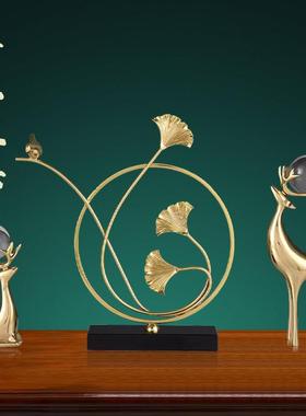 现代轻奢新中式黄铜装饰摆件家居饰品客厅玄关电视柜酒柜乔迁礼物