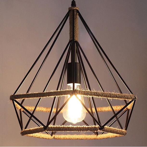 工业风吊灯复古loft理发店服装店咖啡厅网吧餐厅创意单头麻绳灯具