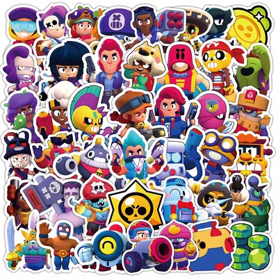200张Brawl Stars荒野乱斗贴纸卡通游戏周边创意装饰水杯防水贴画