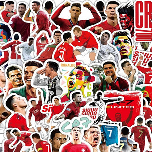 球星C罗贴纸120张知名足球运动员体育明星周边装饰行李箱防水贴画