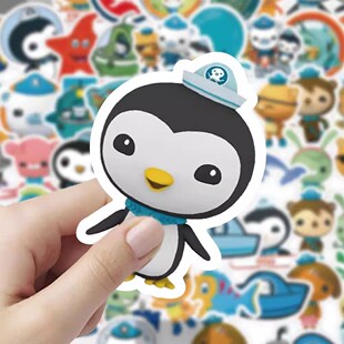 200张海底小纵队贴纸巴克队长皮索呱唧卡通图案装饰水杯防水贴画