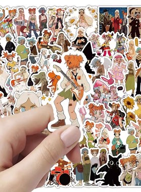 212张Peach Riot叛桃贴纸Frankie Gigi Poppy青年朋克乐队防水贴