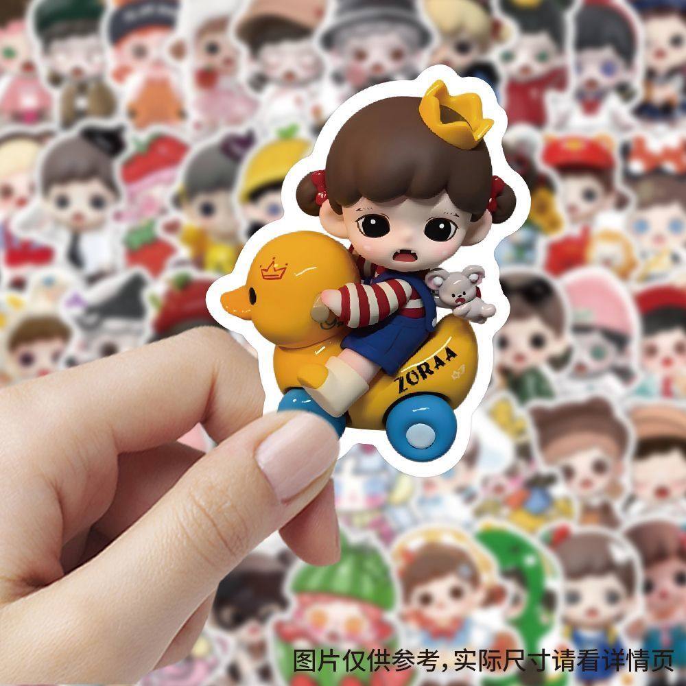240张ZORAA卡通插画贴纸ins风可爱治愈小人手账素材贴画DIY装饰
