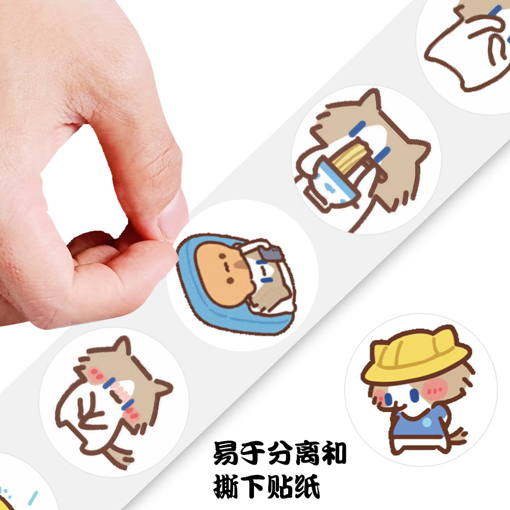 2000贴月薪喵卡通可爱贴纸