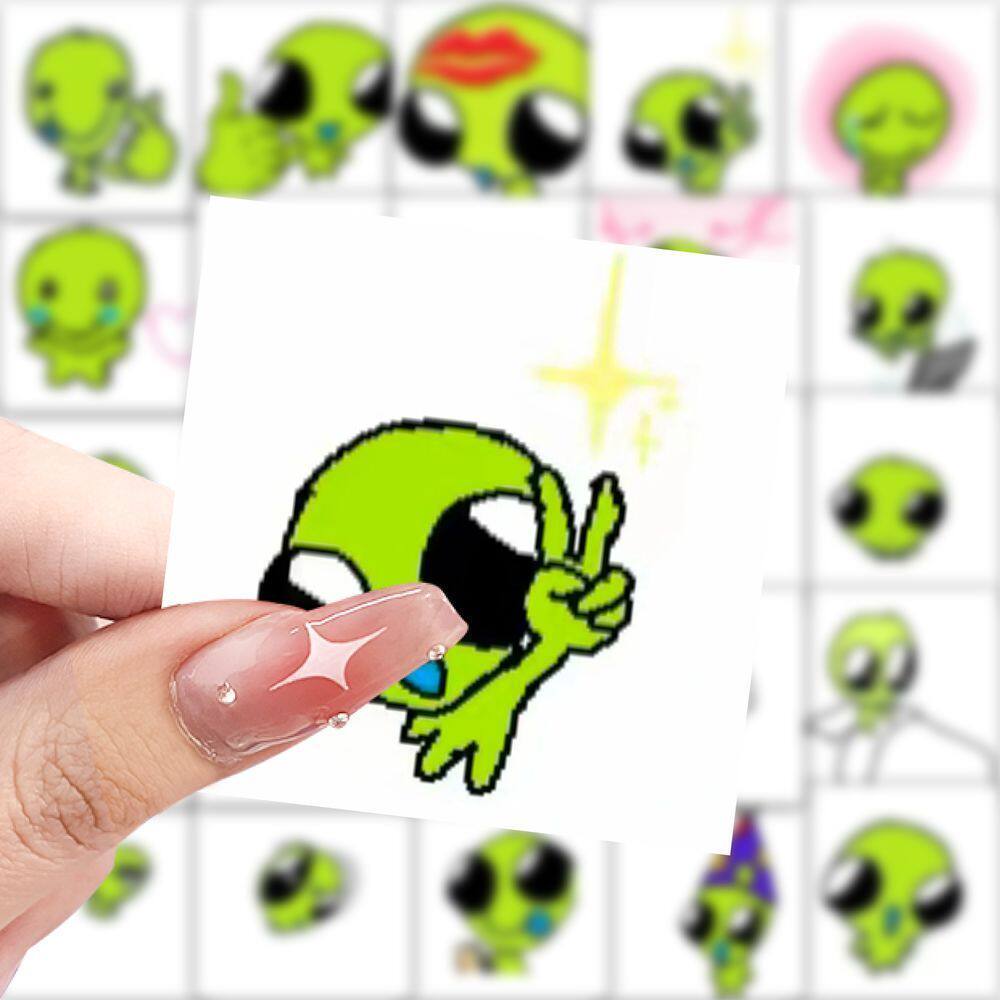 外星人表情包贴纸卡通可爱周边DIY手账创意贴画表情粘贴手机装饰