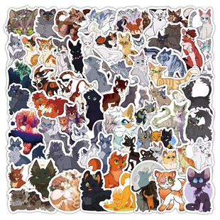 173张猫武士warriors cats贴纸动物奇幻小说创意图案装饰防水贴画