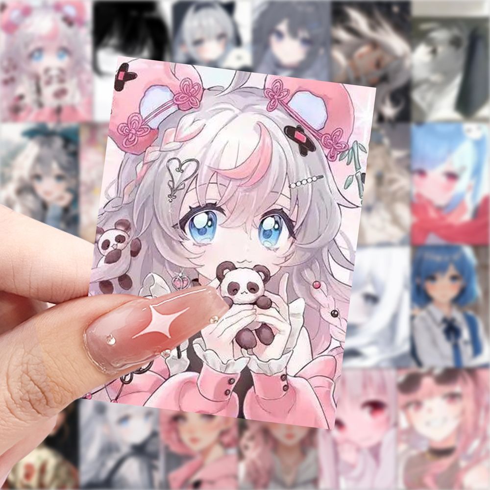 爆款动漫女生头像贴纸二次元 头像创意贴纸装饰水杯行李箱贴画